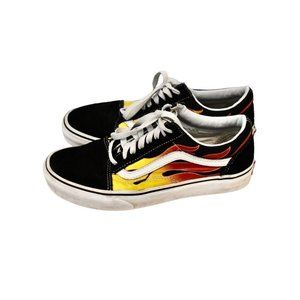 Unisex Vans Old Skool Flame Skater Shoes W-8 M-6.5